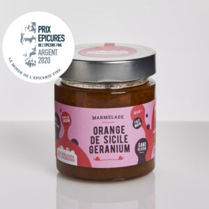 Délices de L'Ogresse Confiture Extra Bio Orange de Sicile Géranium