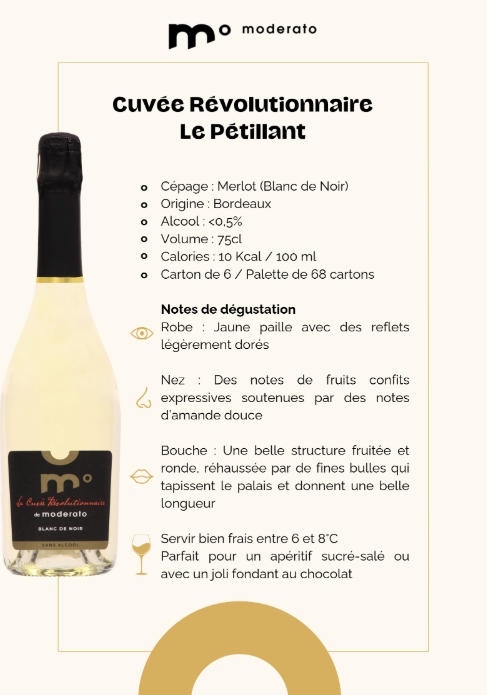 Moderato Pétillant Sans Alcool Blanc de Noir - Cuvée Révolutionnaire – Image 2