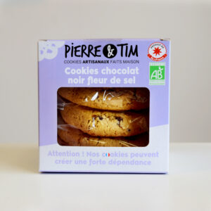 Boîte de 5 cookies certifiés bio 300g - Chocolat noir fleur de sel